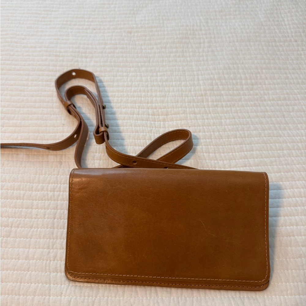 Able Classic Brown Leather Crossbody Bag